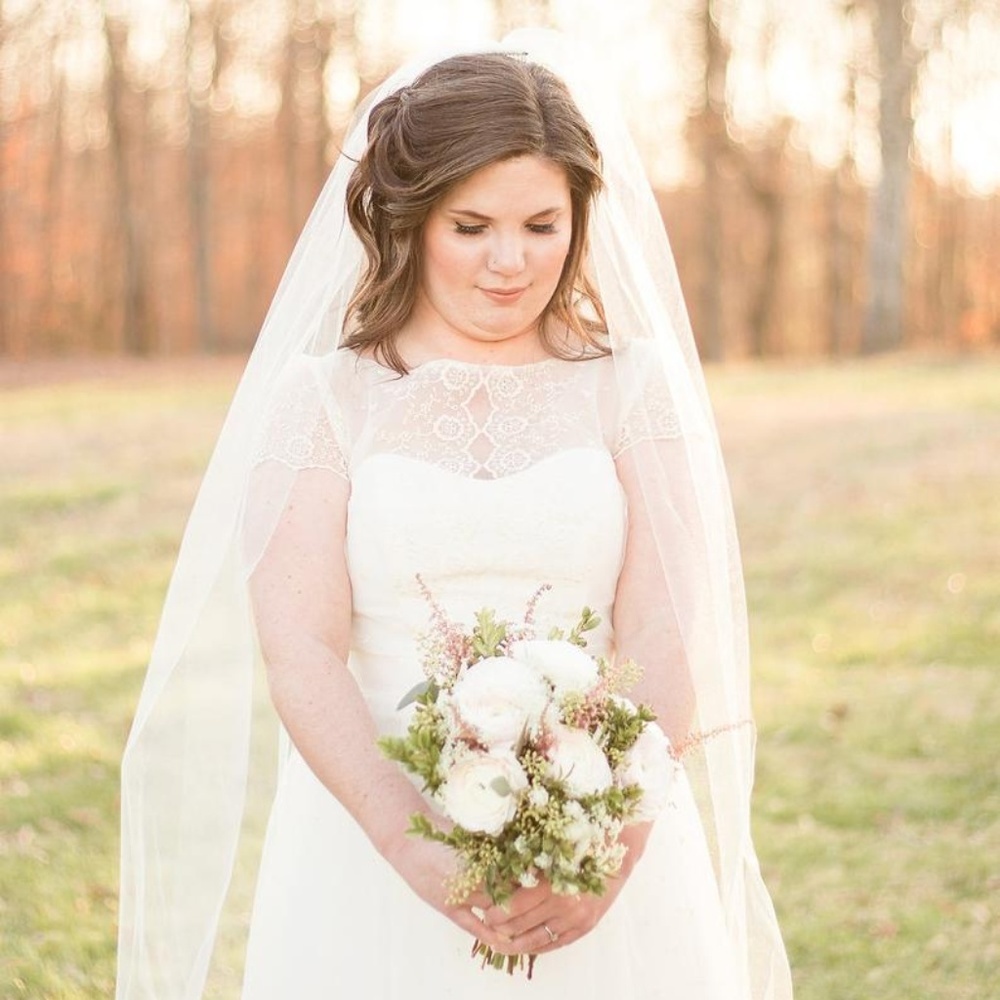 New Handmade Bridal Illusion Wedding Veil Ivory White
